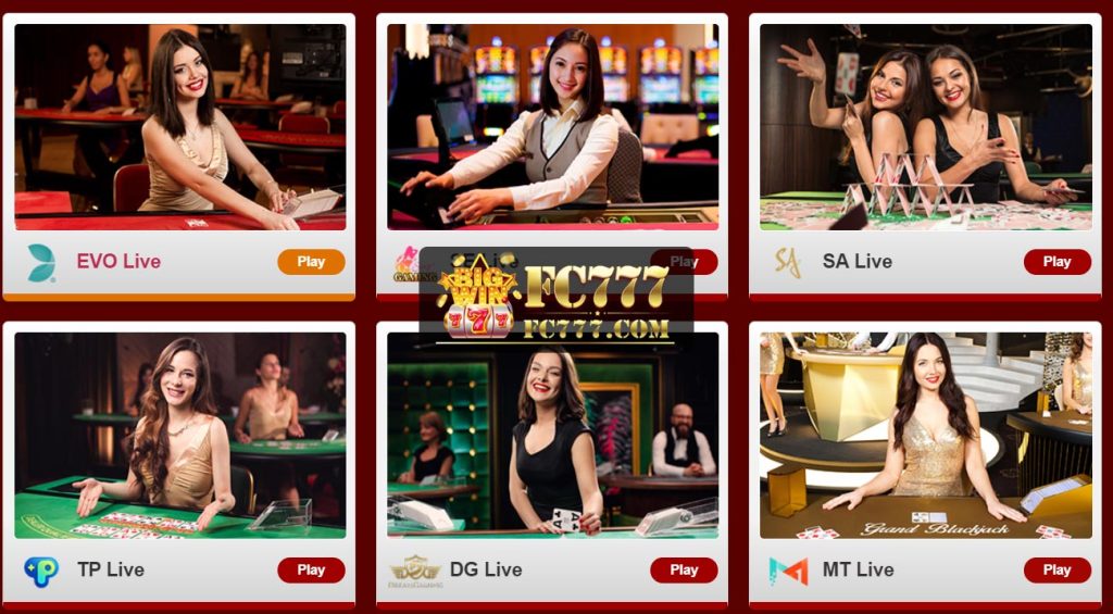 FB777 live casino lobby